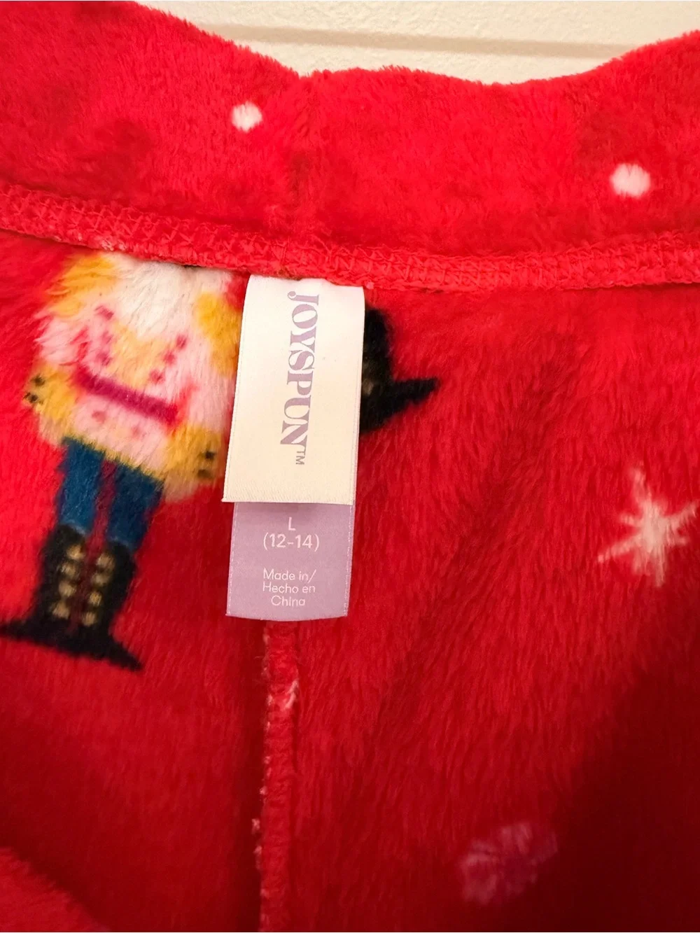 Joyspun Children's Red Nutcracker Fleece Pajama Pants